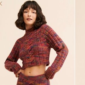 Ruby Knit Turtleneck Crop Sweater